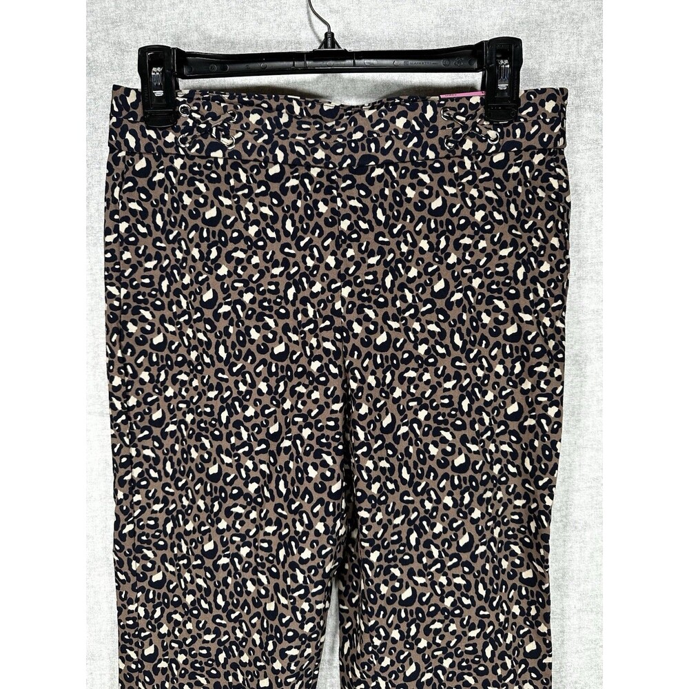 NWT Rafaella Comfort Pull On Capri Pants Leopard Print Size 6 Elastic Waist